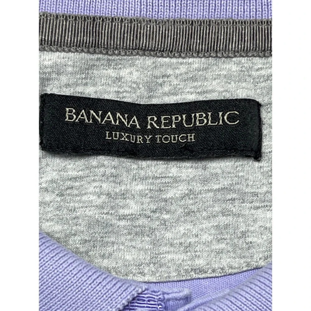 Banana Republic Polo Luxury Touch Cotton Purple Large Mens